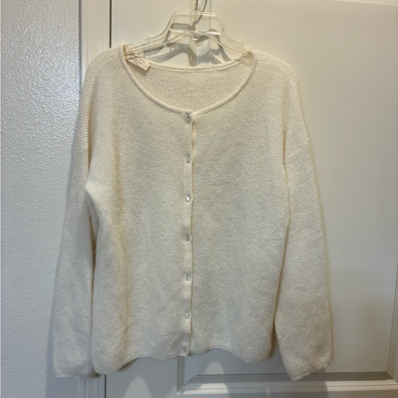 Sezane Women’s Gaspard Cardigan in Ivory Size L Alpaca Knit Athleisure Cardi - Picture 2 of 8